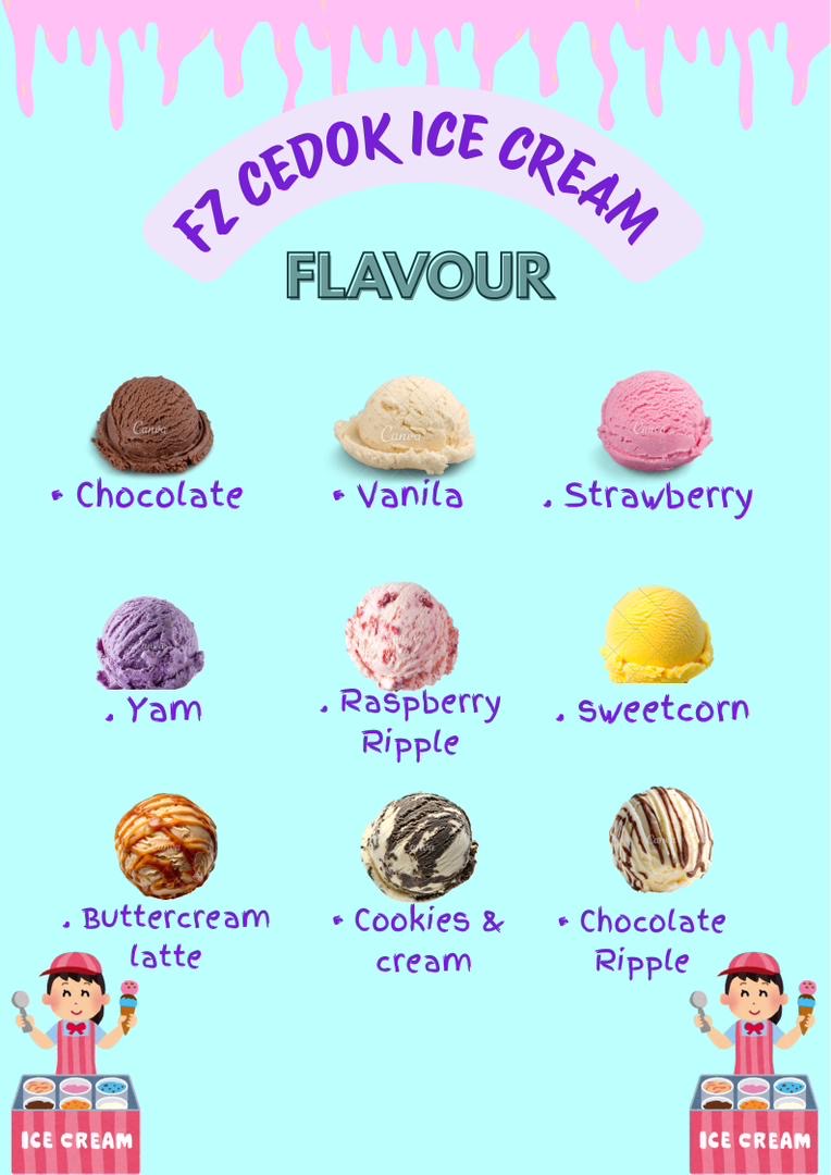 Poster Rasmi 9 Perisa FZ Cedok Ice Cream
